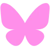 A pink version of the butterfly logo for the social network Bluesky
