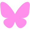 A pink version of the butterfly logo for the social network Bluesky
