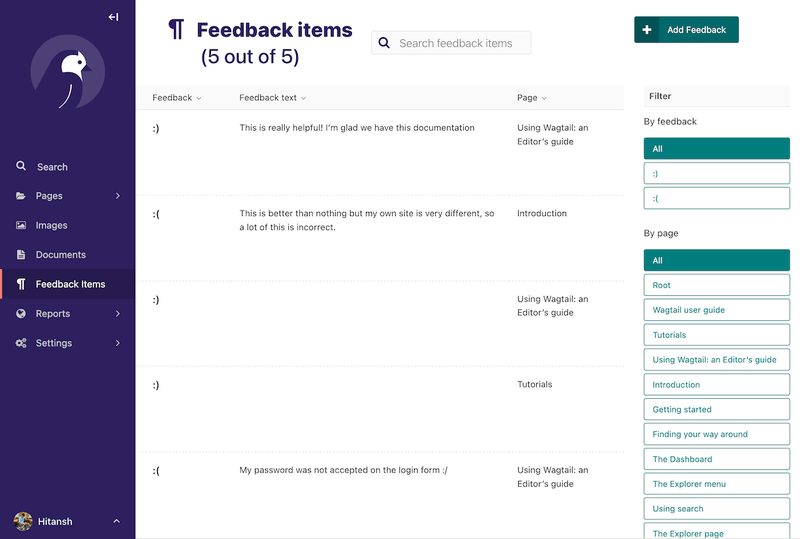 Editor Guide feedback submissions