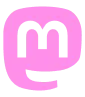 A pink version of the Mastodon social network logo
