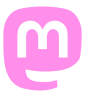 A pink version of the Mastodon social network logo
