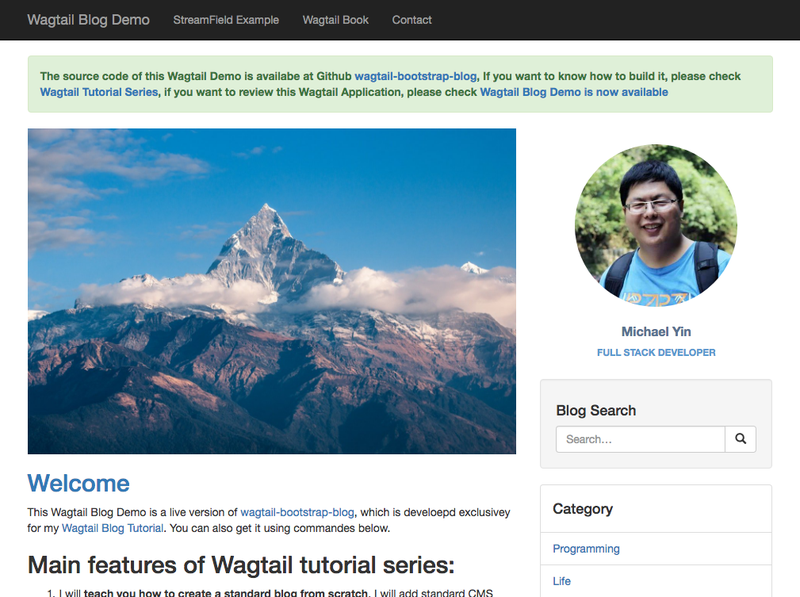 wagtail blog screenshot